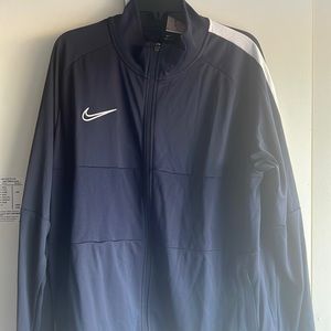 Nike track jacket . Navy blue white strip size xXL